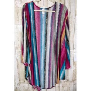 Now N Forever Colorful Kimono Top Womens 1X Open Front Boho Vintage Style Chic